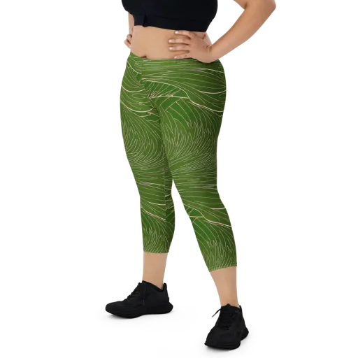 Jade Featherflow on a Capri Leggings