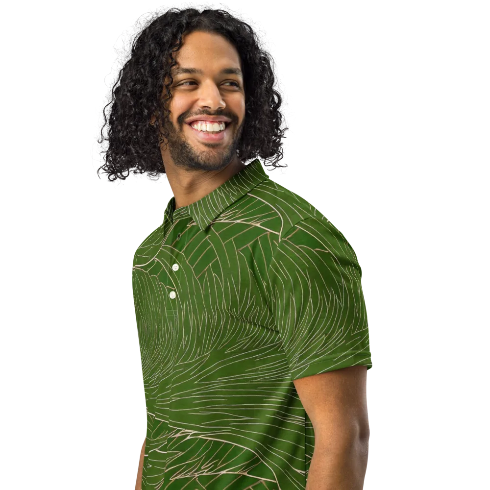 Jade Featherflow on Men's Slim Fit Polo Shirt — Left Front