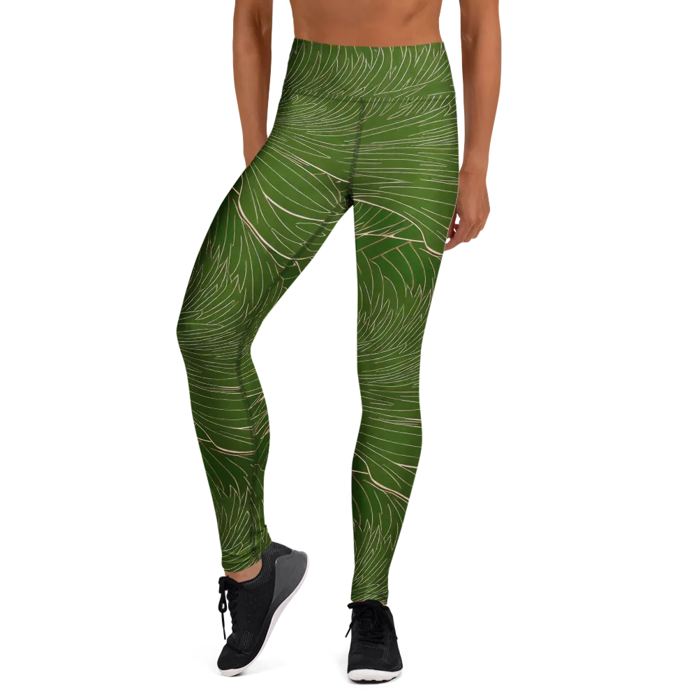 Jade Featherflow on Yoga Leggings — Front