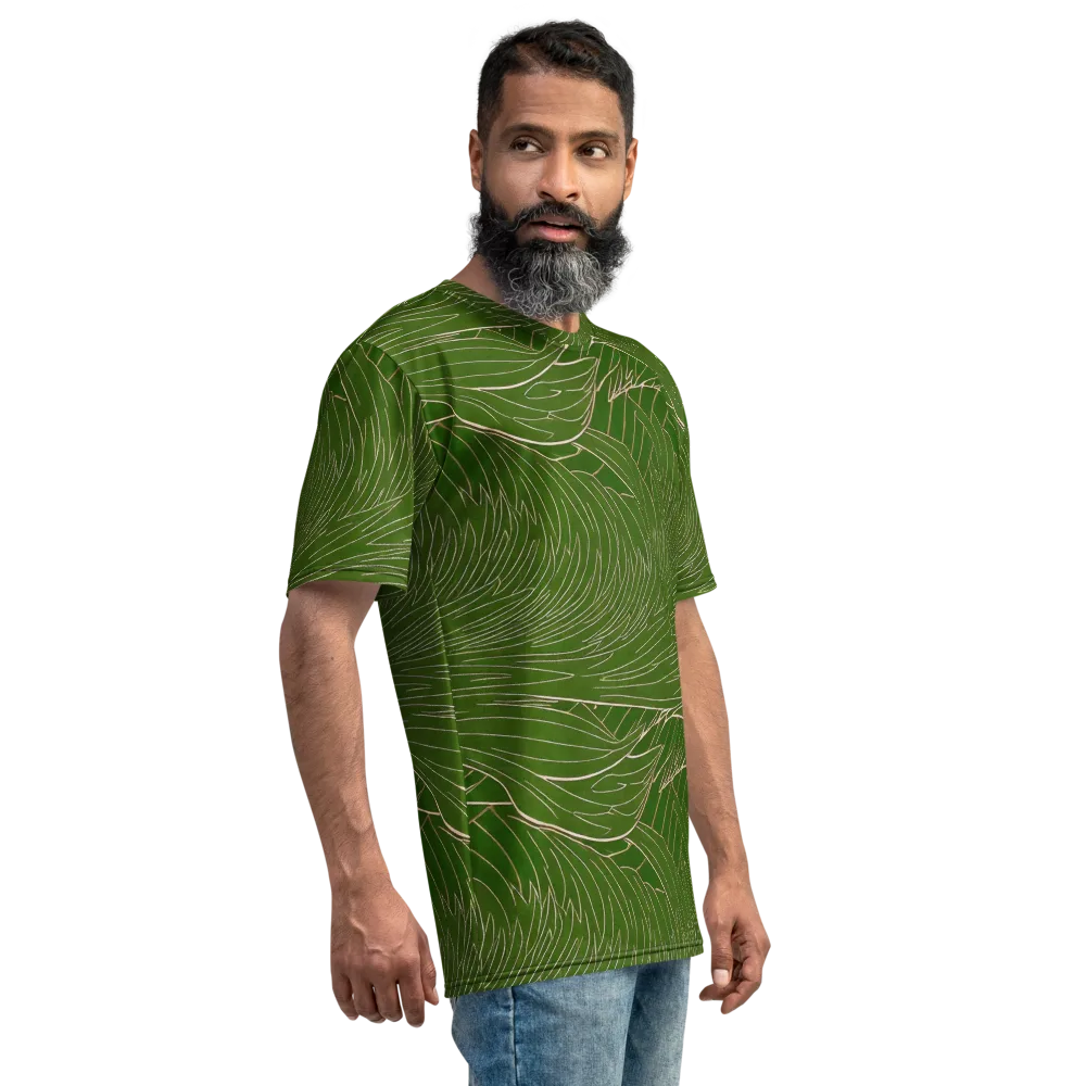 Jade Featherflow on Men's Crew Neck T-Shirt — Right