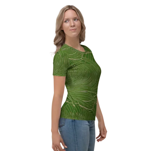 Jade Featherflow on a Women's Crew Neck T-Shirt