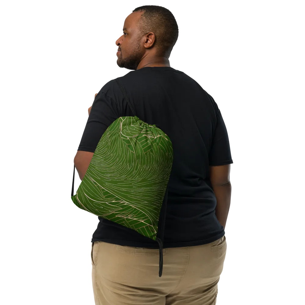 Jade Featherflow on Drawstring Bag — Front