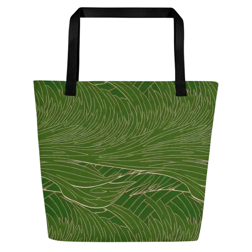 Jade Featherflow on a Large Tote Bag W/ Pocket