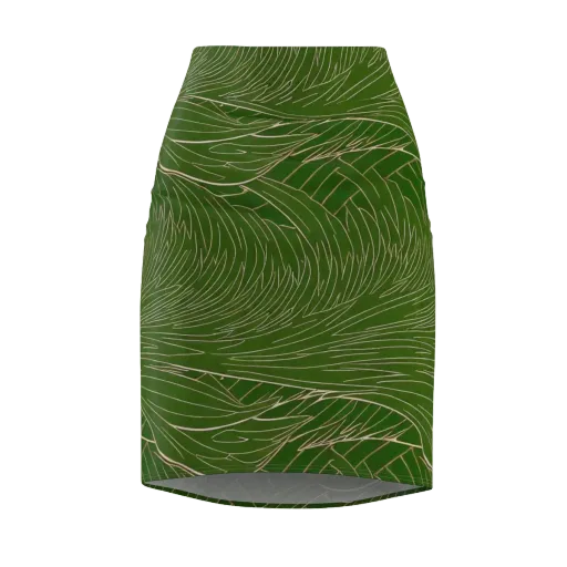 Jade Featherflow on a Pencil Skirt