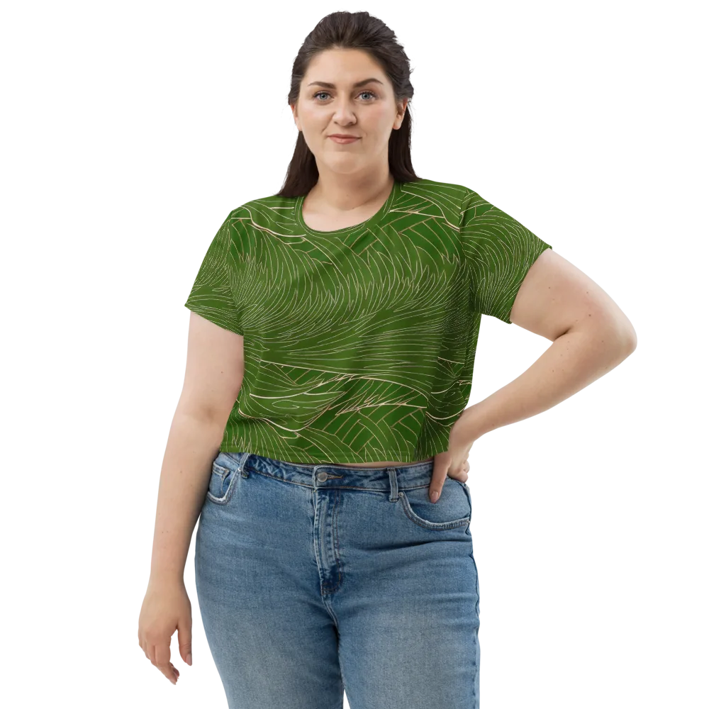 Jade Featherflow on Crop Tee — Front