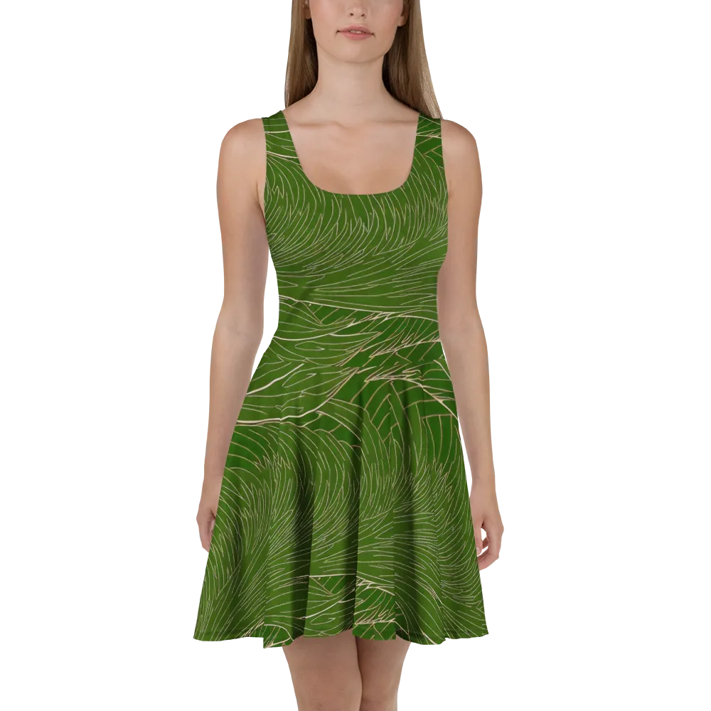 Jade Featherflow on Skater Dress — Front