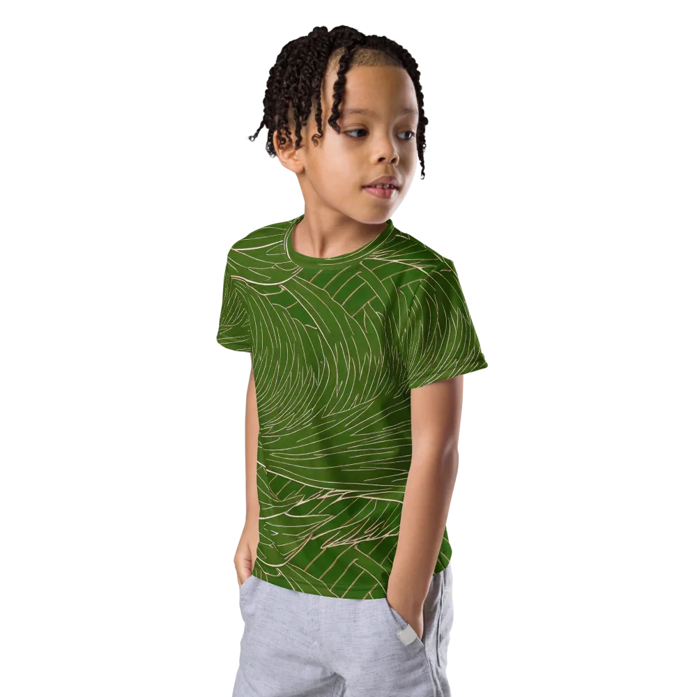 Jade Featherflow on Kids Crew Neck T-Shirt — Left Front