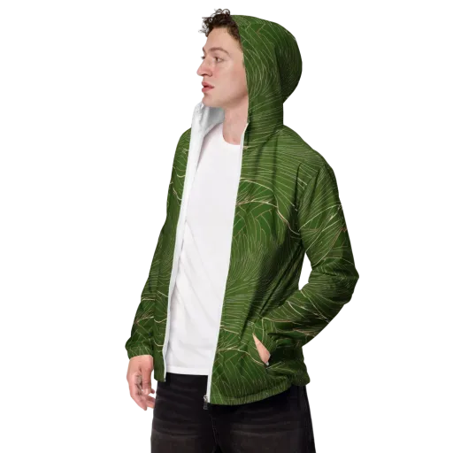 Jade Featherflow on a Men's Windbreaker