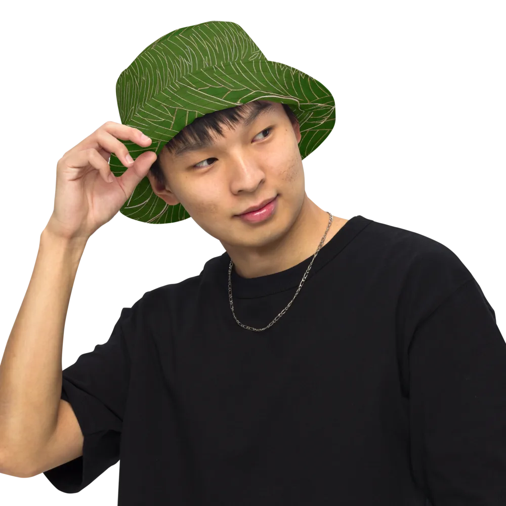 Jade Featherflow on Reversible Bucket Hat — Front Inside
