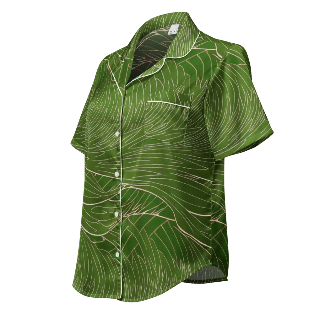 Jade Featherflow on Women's Short Sleeve Pajama Top — Left Front