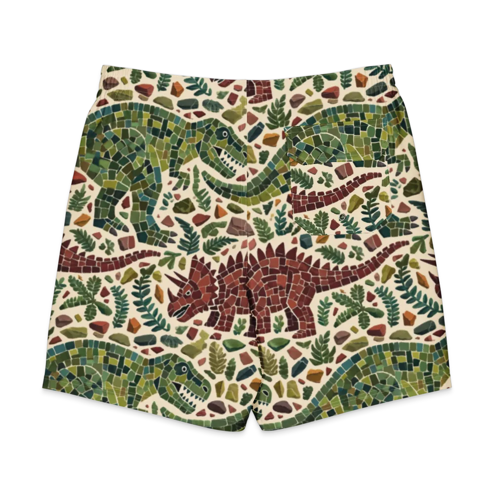 Mosaic Jurassic on Men's Board Shorts — Back