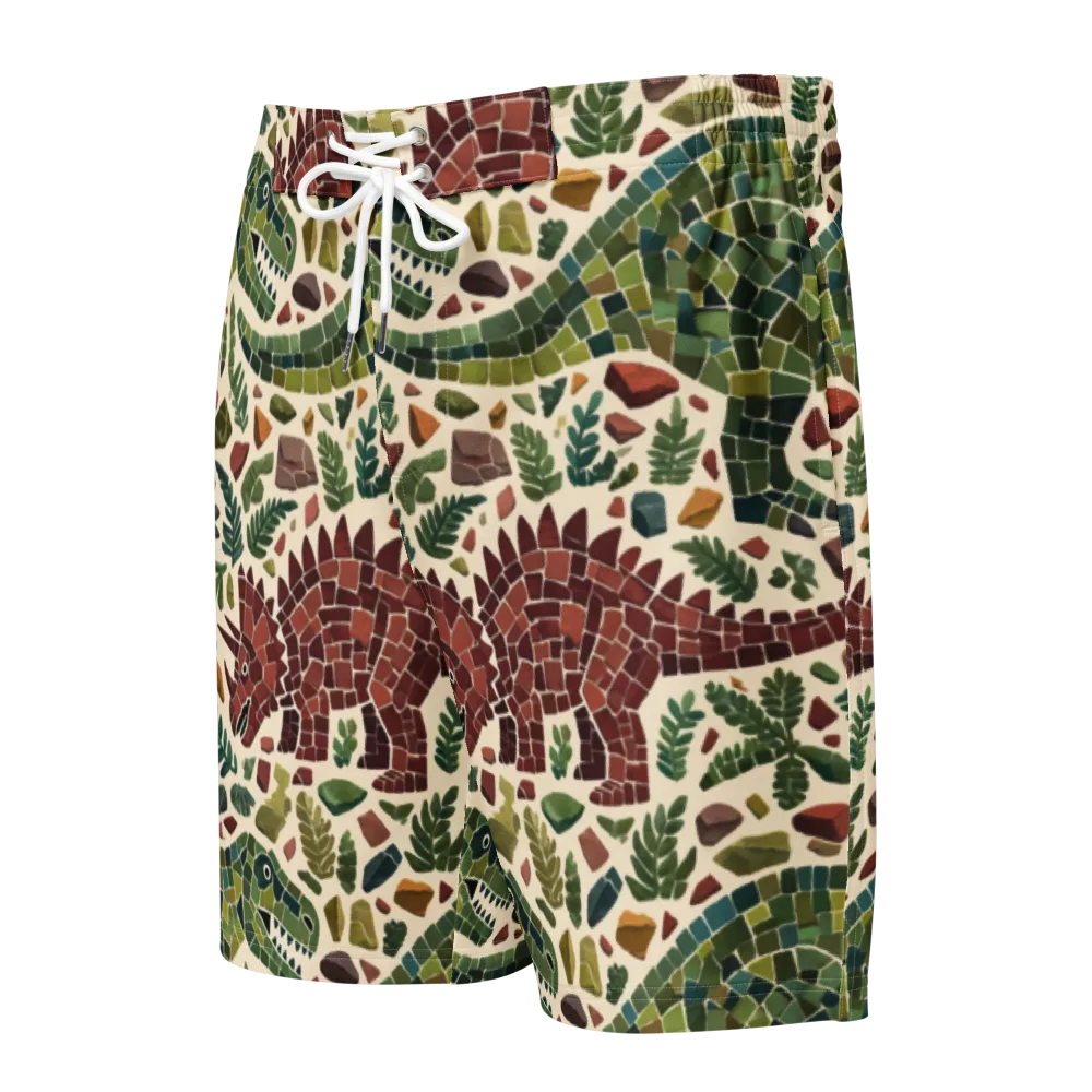 Mosaic Jurassic on Men's Board Shorts — Front