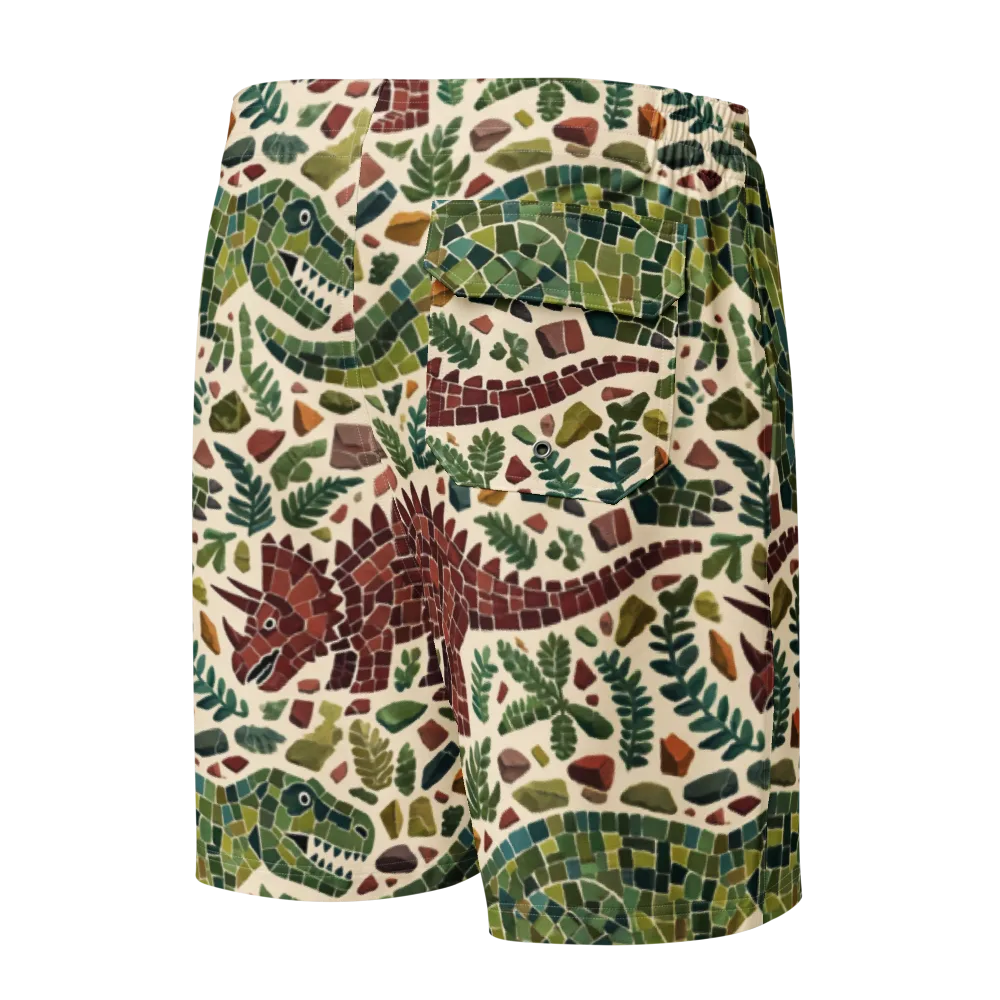 Mosaic Jurassic on Men's Board Shorts — Back