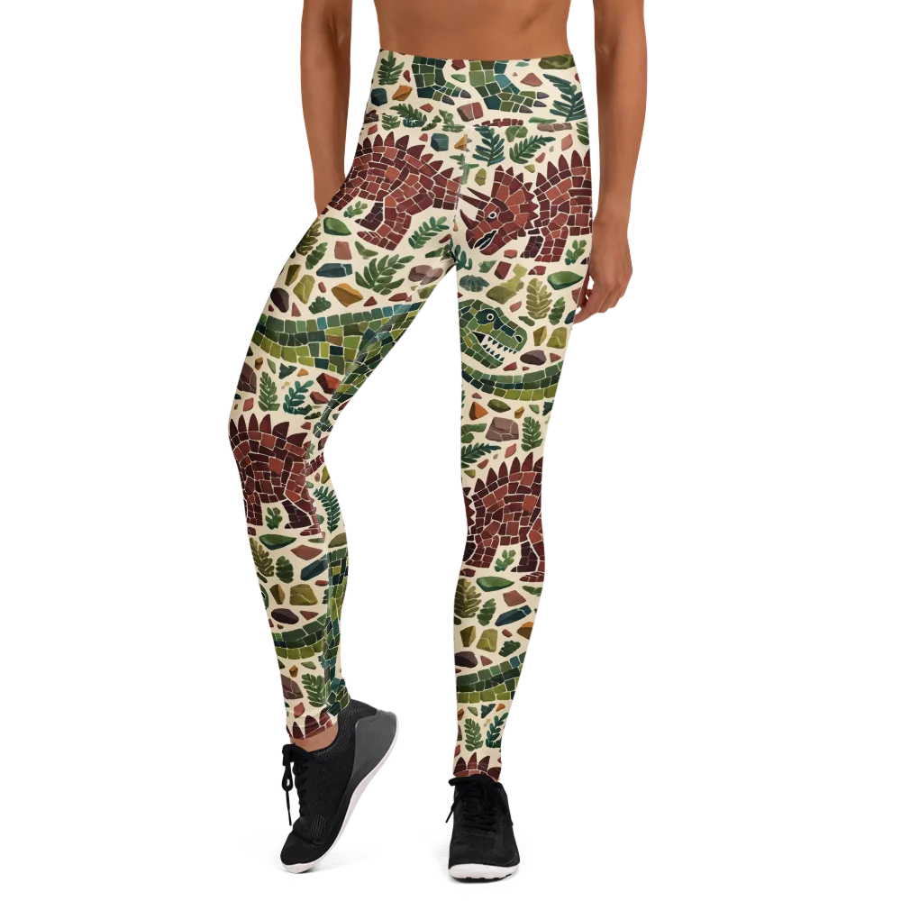 Mosaic Jurassic on Yoga Leggings — Front