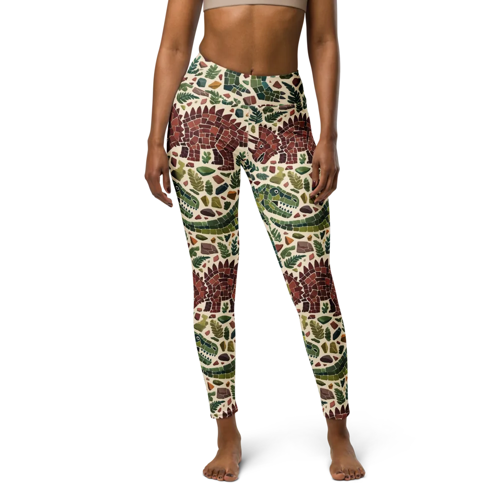 Mosaic Jurassic on Yoga Leggings — Front