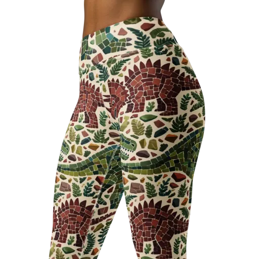 Mosaic Jurassic on a Yoga Leggings
