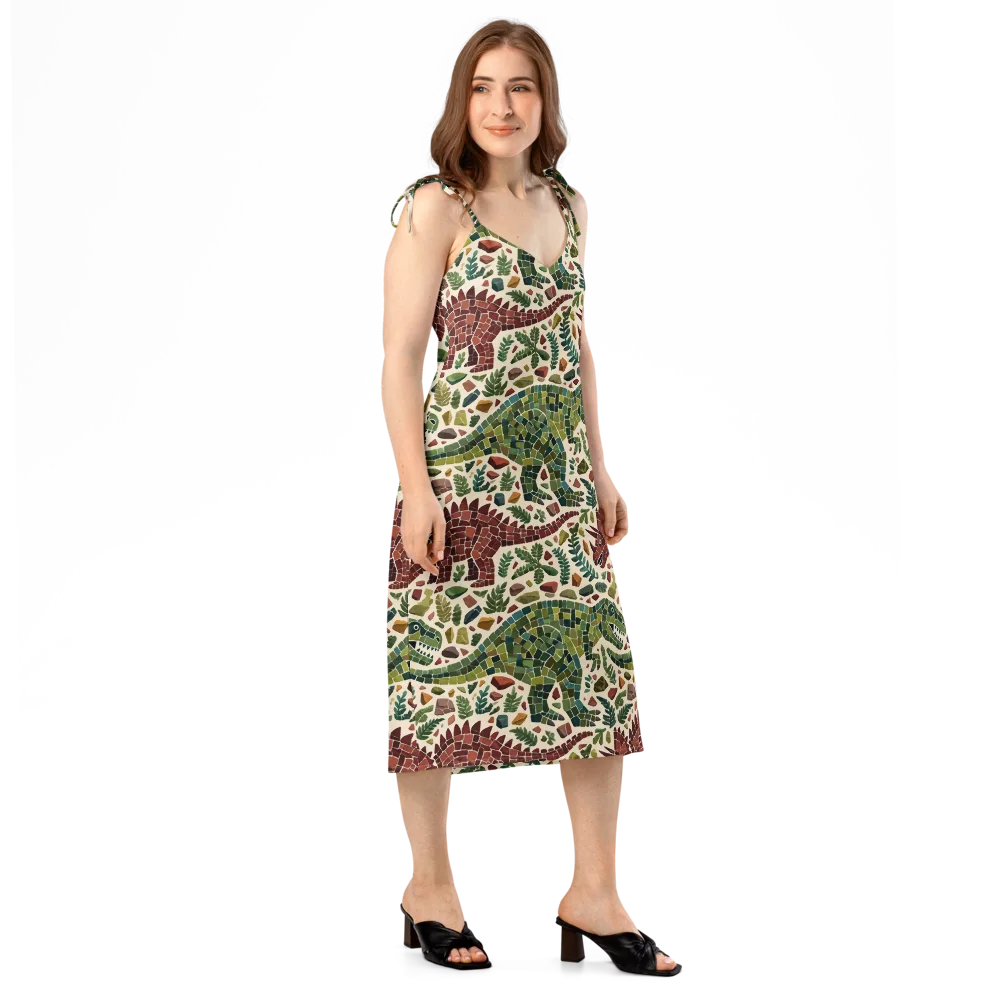 Mosaic Jurassic on Slip Dress — Right Front