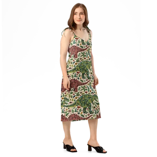 Mosaic Jurassic on a Slip Dress