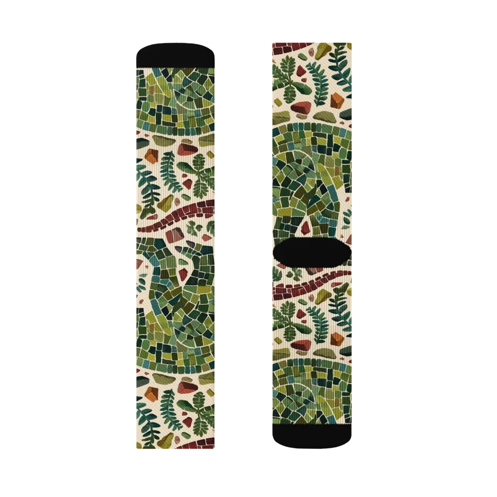 Mosaic Jurassic on Socks — Left Sock