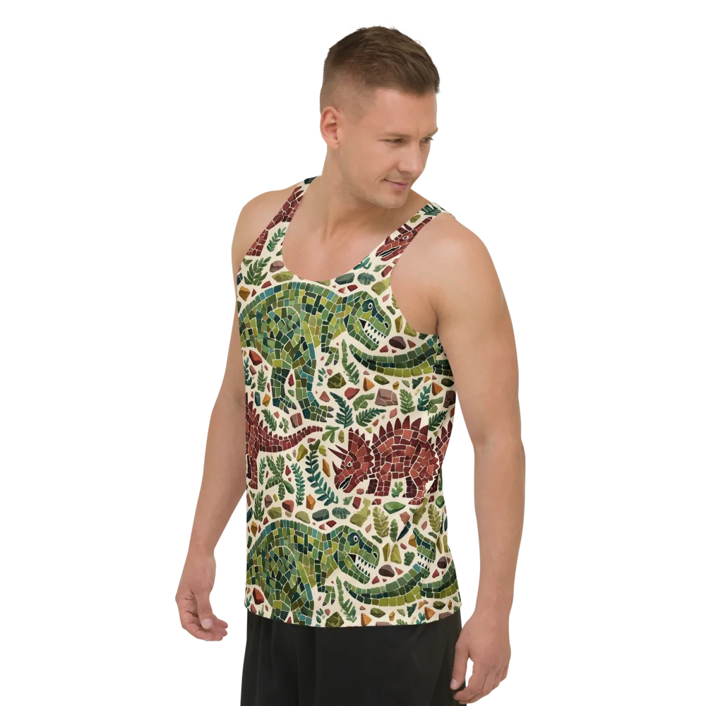 Mosaic Jurassic on Men's Tank Top — Left Front