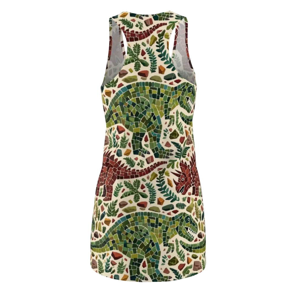 Mosaic Jurassic on Racerback Dress — Back