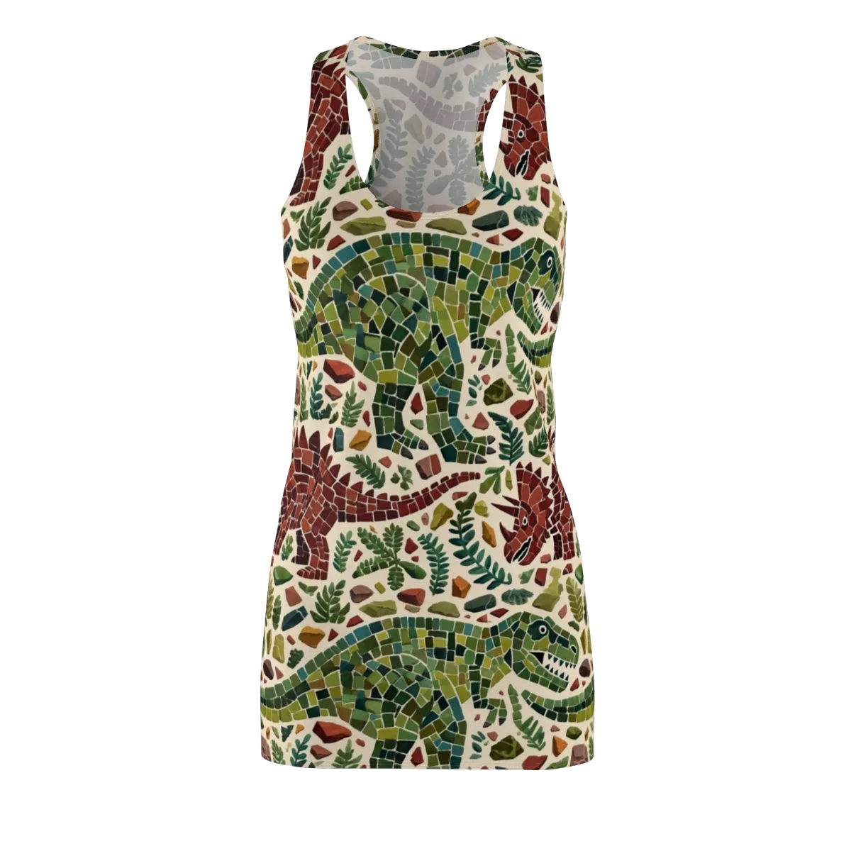 Mosaic Jurassic on Racerback Dress — Front