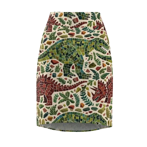 Mosaic Jurassic on a Pencil Skirt