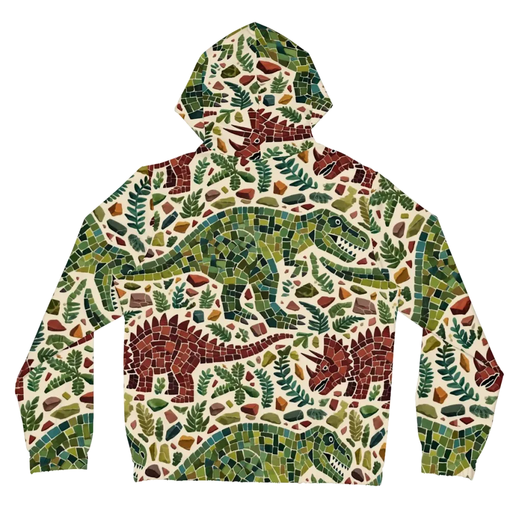 Mosaic Jurassic on Women's Full-Zip Hoodie — Back