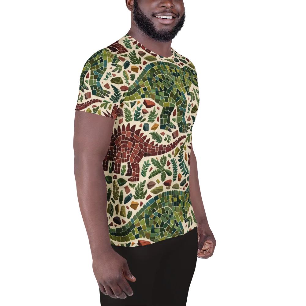 Mosaic Jurassic on Men's Athletic T-Shirt — Right