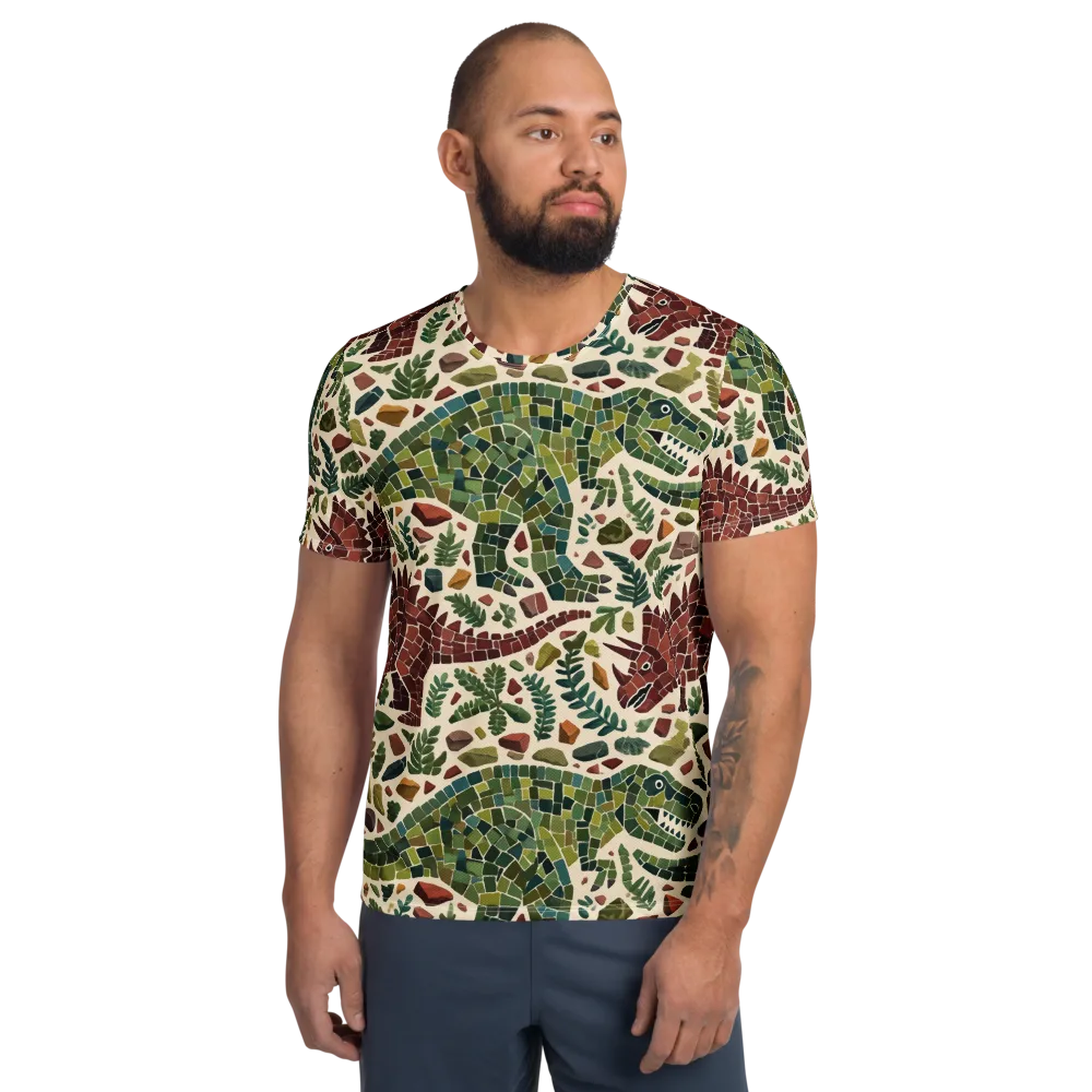 Mosaic Jurassic on Men's Athletic T-Shirt — Front