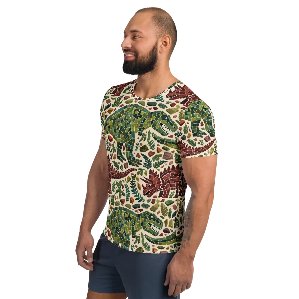 Mosaic Jurassic on Men's Athletic T-Shirt — Left