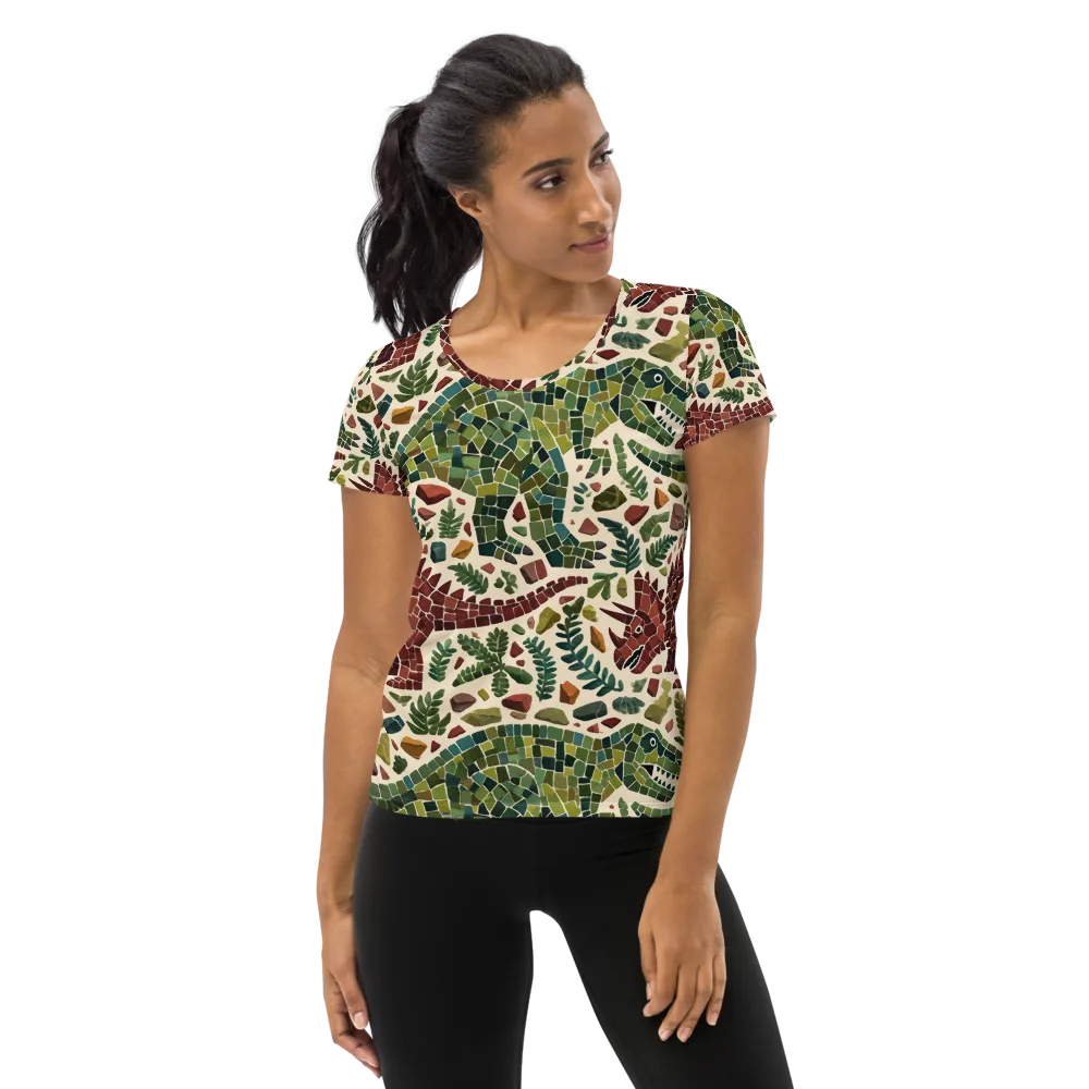 Mosaic Jurassic on Women's Athletic T-Shirt — Front
