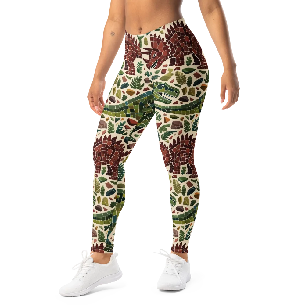 Mosaic Jurassic on Leggings — Left Front
