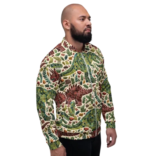 Mosaic Jurassic on a Bomber Jacket