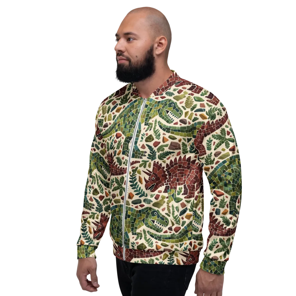 Mosaic Jurassic on Bomber Jacket — Left