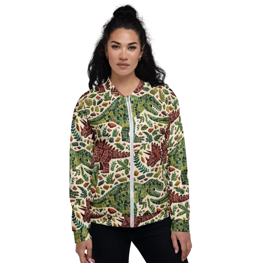Mosaic Jurassic on Bomber Jacket — Front