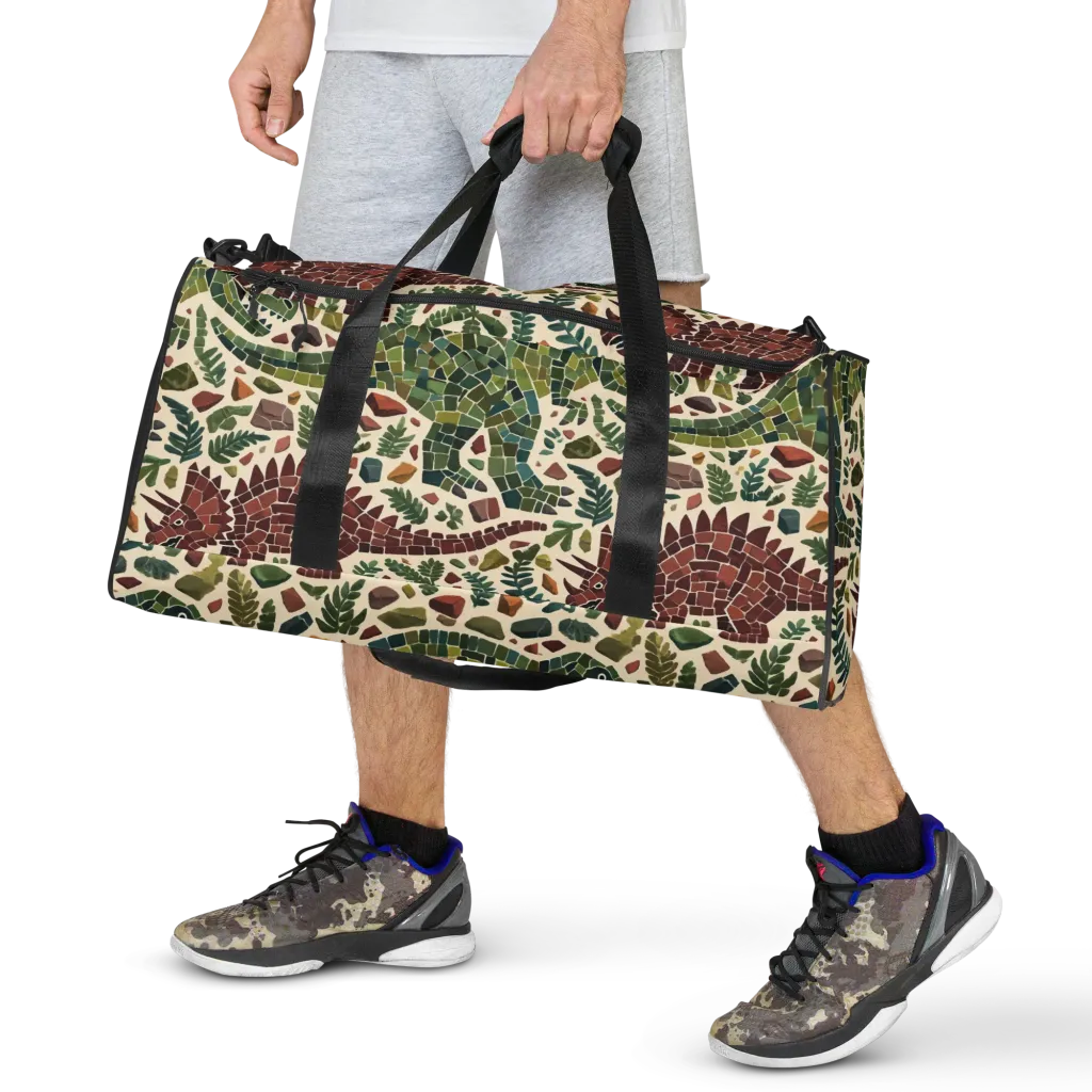 Mosaic Jurassic on Duffle Bag — Front