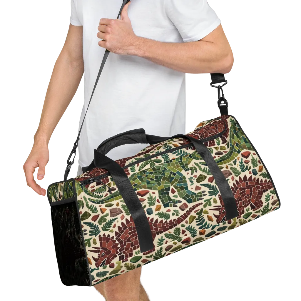 Mosaic Jurassic on Duffle Bag — Right Front