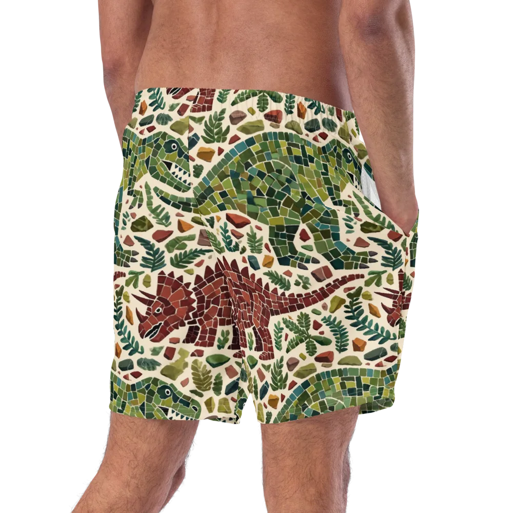 Mosaic Jurassic on Swim Trunks — Right Back