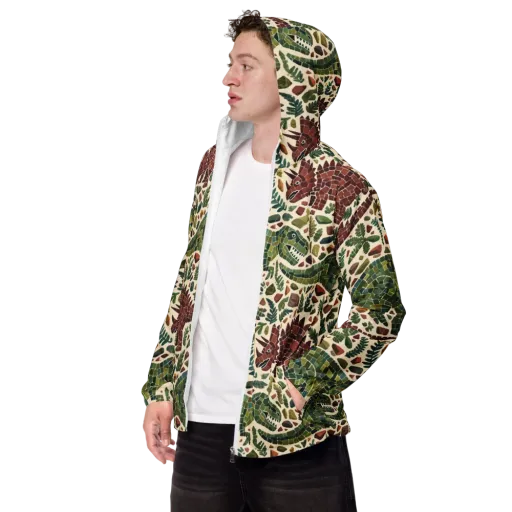 Mosaic Jurassic on a Men's Windbreaker