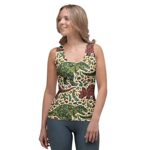 Mosaic Jurassic on a Women's Tank Top