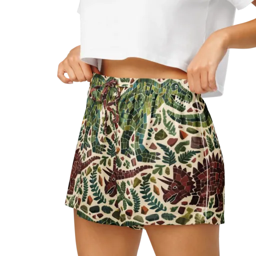Mosaic Jurassic on a Women's Pajama Shorts