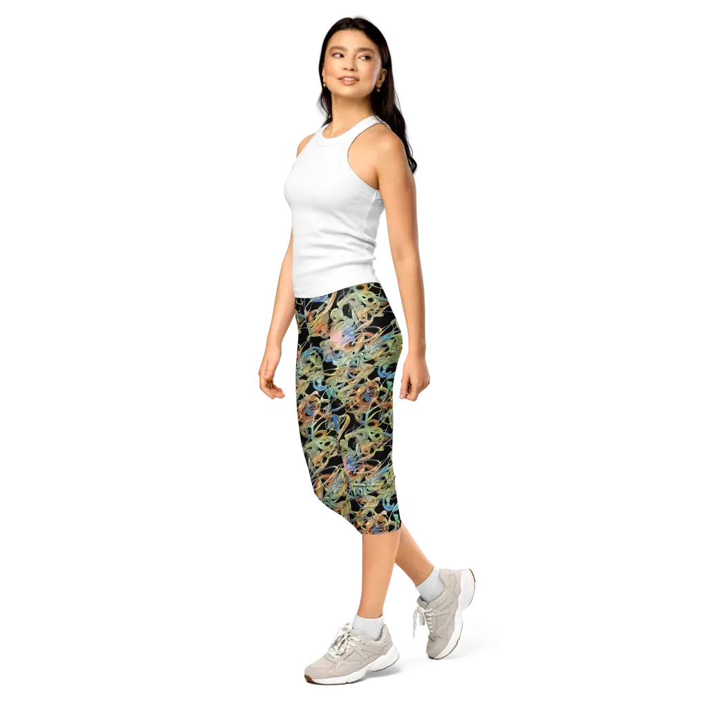 Infinite Mist on Capri Leggings — Left Front