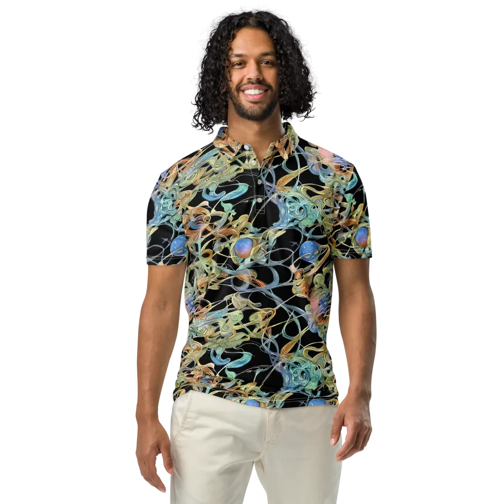 Infinite Mist on Men's Slim Fit Polo Shirt — Front