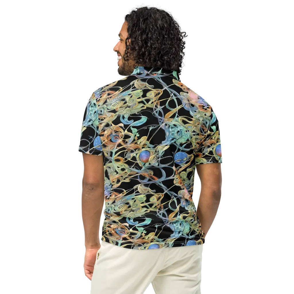 Infinite Mist on Men's Slim Fit Polo Shirt — Back