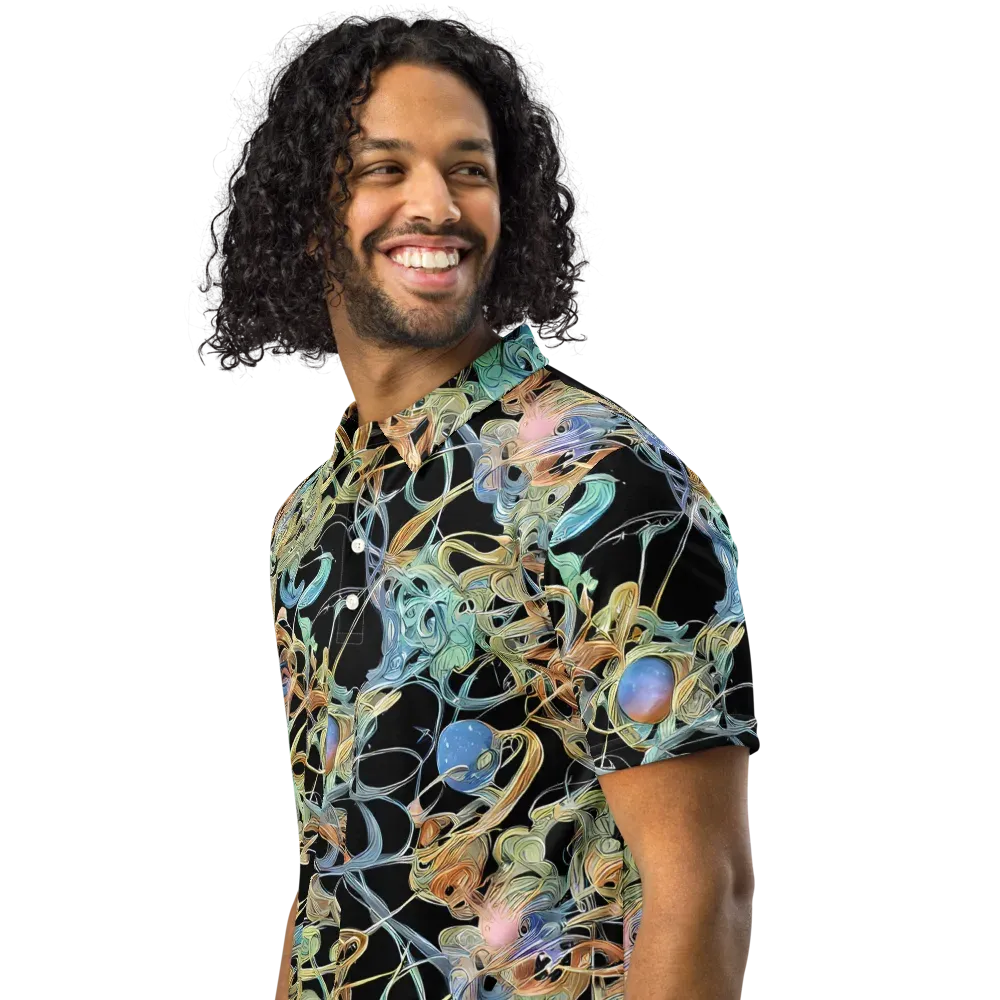 Infinite Mist on Men's Slim Fit Polo Shirt — Left Front