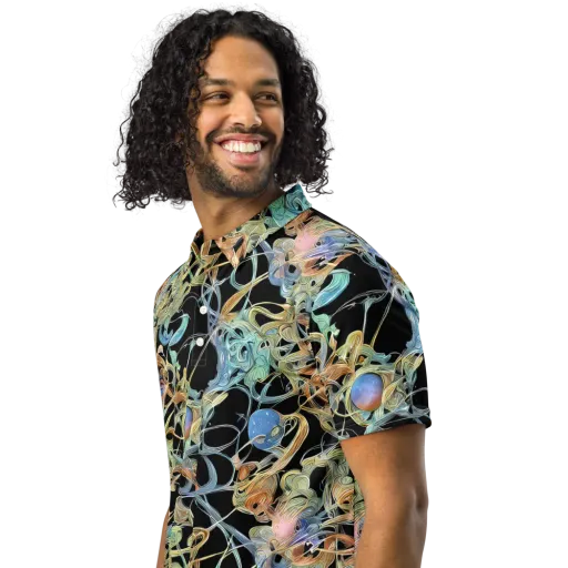 Infinite Mist on a Men's Slim Fit Polo Shirt