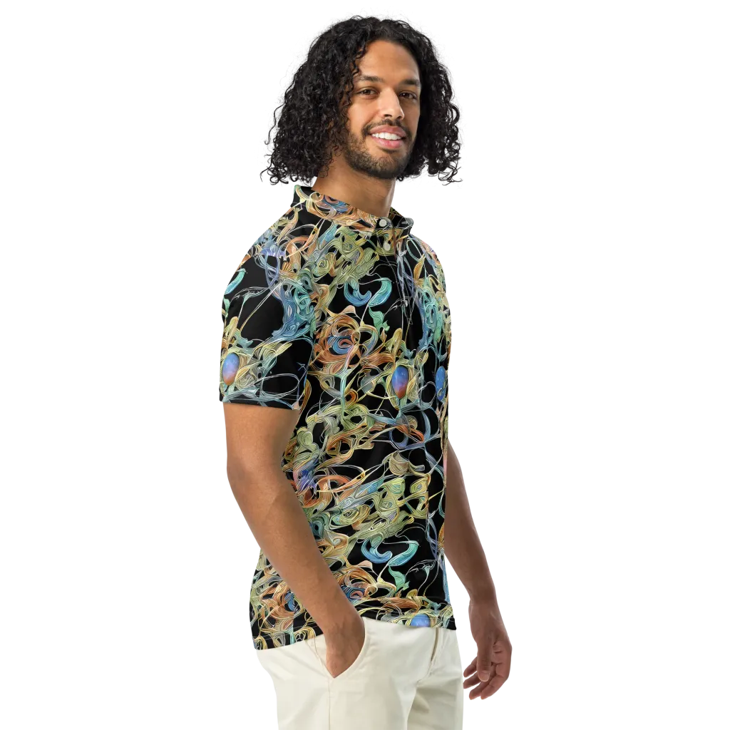 Infinite Mist on Men's Slim Fit Polo Shirt — Right Front