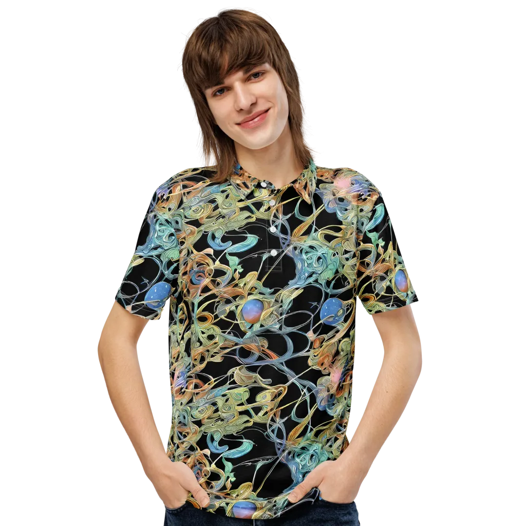 Infinite Mist on Men's Slim Fit Polo Shirt — Front