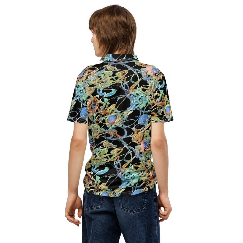 Infinite Mist on Men's Slim Fit Polo Shirt — Back